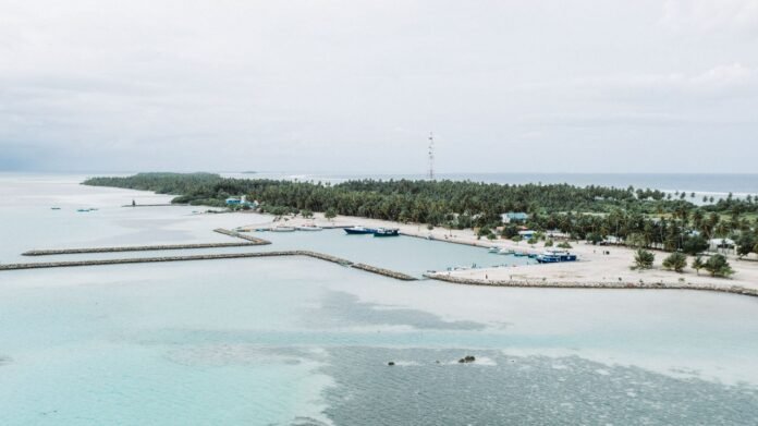 lakshadweep aerial coral lagoon